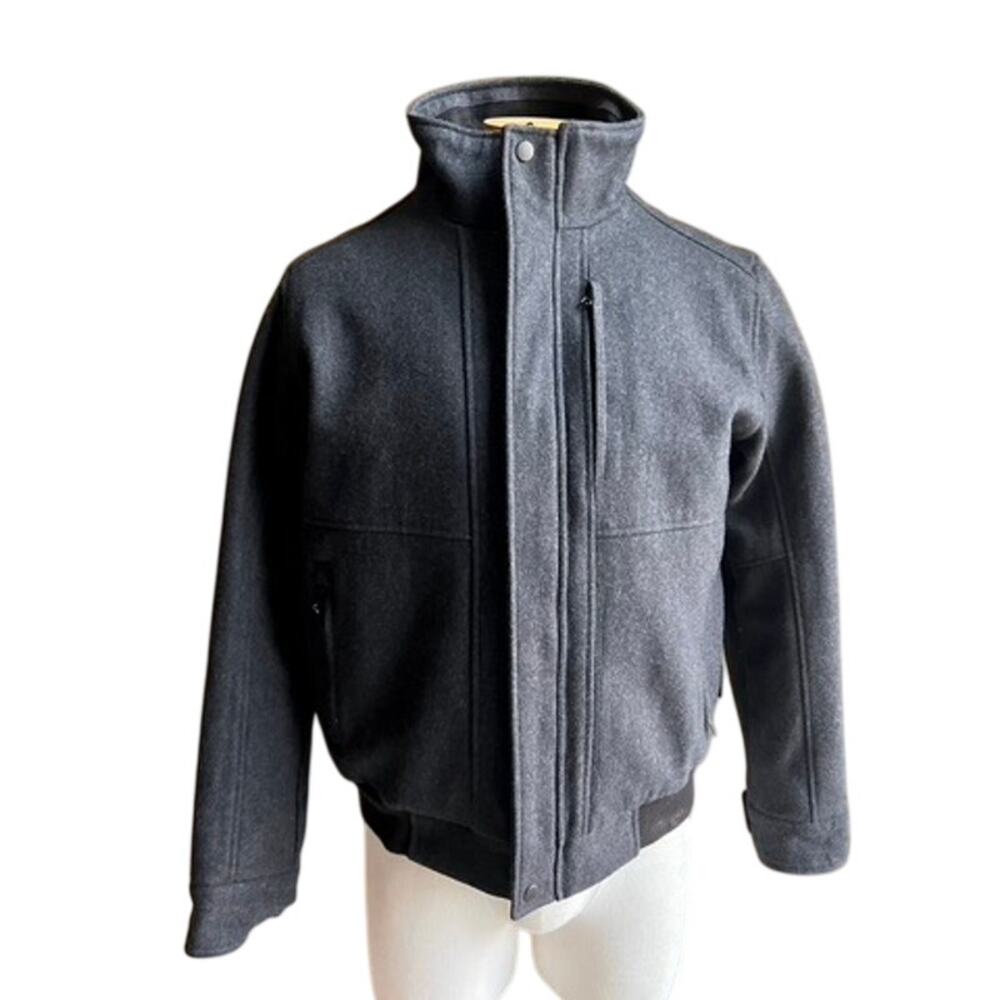 Men's Boeing wool blend charcoal gray bomber jacket size L
